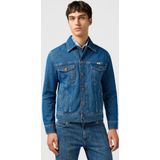 Wrangler - Classic Jas - Middenblauw - Denim - Normale Pasvorm