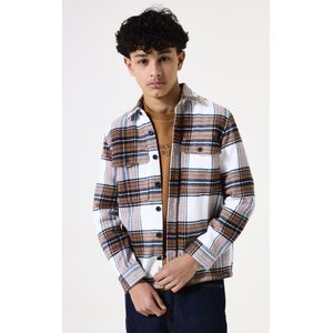 GARCIA - Overshirt - Wit - Regular Fit - Katoen - Ruitpatroon
