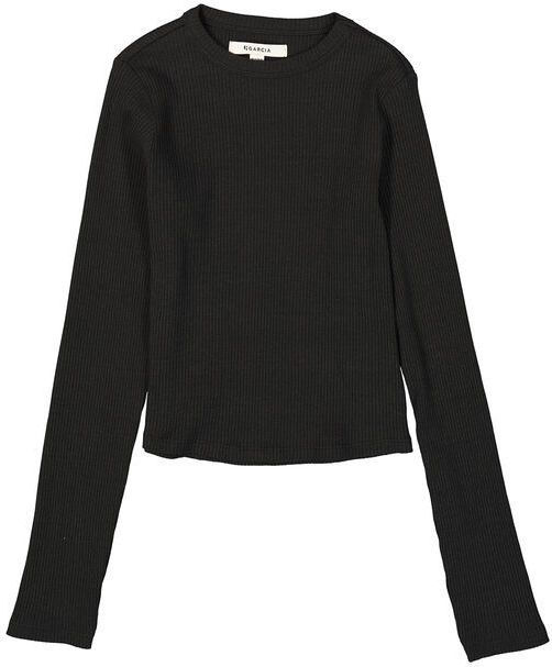 GARCIA - Longsleeve - Zwart - Slim Fit