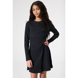 GARCIA - Jurk - Zwart - Ribstof - Lange Mouwen - Regular Fit