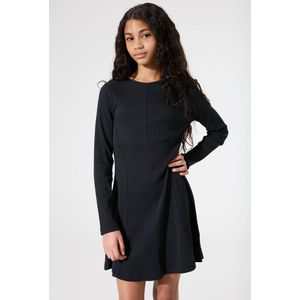 GARCIA - Jurk - Zwart - Ribstof - Lange Mouwen - Regular Fit