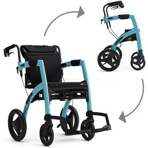 Rollz Motion 2.1 rollator en rolstoel in één - Island Blue