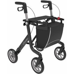 Rehasense Streamer rollator inclusief luxe tas Zwart maat M