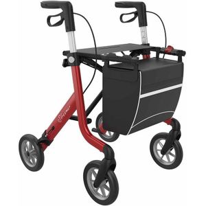 Rehasense Streamer rollator inclusief luxe tas Rood maat M