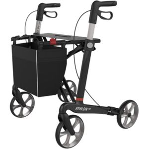 Athlon HD carbon heavy duty rollator, brede zitting 54cm Zwart maat L