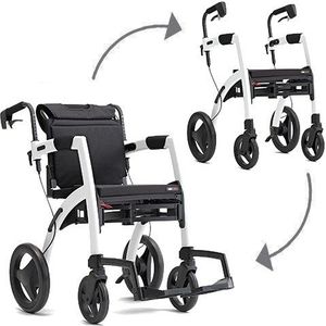 Rollz Motion 2.1 rollator en rolstoel in één - Pebble White