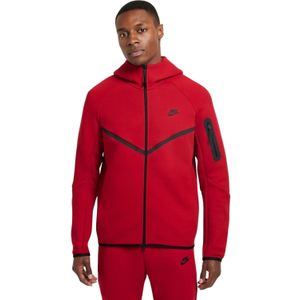 Nike tech fleece full-zip hoodie in de kleur rood