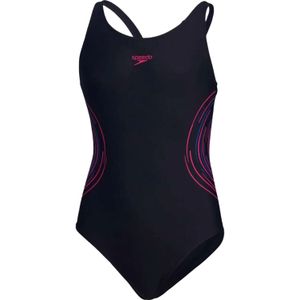 Speedo Eco Muscleback Kinder Badpak Dames - Badpakken - Kleur Blauw-multicolour - Maat 128
