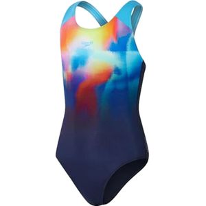 Speedo Eco+ Dig Placem Splashb Kinder Badpak Dames - Badpakken - Kleur Blauw-multicolour - Maat 164