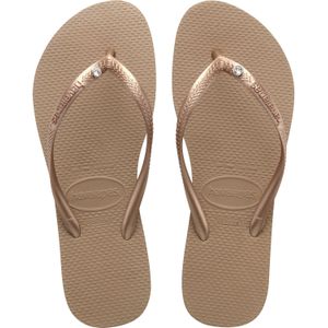 Havaianas Slim Crystal Sw Ii Dames Teenslippers Dames - Teenslippers - Kleur Goud - Maat 39-40