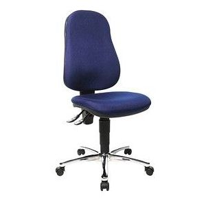Topstar Bürostuhl Point 60, 8169G26 Stoff blau, Gestell chrom