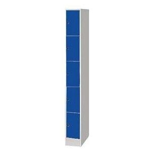 CP Schließfachschrank S 2000 Classic lichtgrau, enzianblau 80700-10 S10003, 5 Schließfächer 24,0 x 48,0 x 195,0 cm