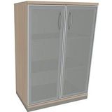 fm Aktenschrank Sidney, 4260267328804 akazie, Acrylglas satiniert 2 Fachböden 80,0 x 44,2 x 113,3 cm