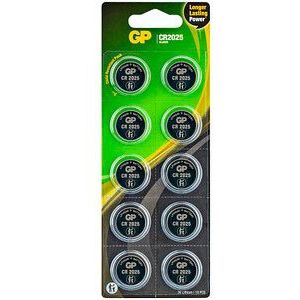 10 GP Knopfzellen CR2025 3,0 V