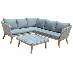 Garden Pleasure Loungegruppe PAMPLONA hellgrau Kunststoff, 10-teilig