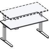 HAMMERBACHER Akandia elektrisch höhenverstellbarer Schreibtisch nussbaum rechteckig, C-Fuß-Gestell silber 160,0 x 80,0 cm