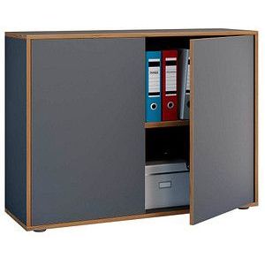 VCM my office Aktenschrank Salia, 920723 anthrazit, honig-eiche 1 Fachboden 100,0 x 32,0 x 74,0 cm