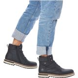 Rieker - Veterlaarzen - Zwart/grijs - Rieker-Tex - Vetersluiting