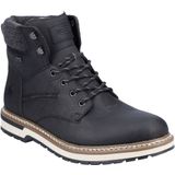 Rieker - Veterlaarzen - Zwart/grijs - Rieker-Tex - Vetersluiting