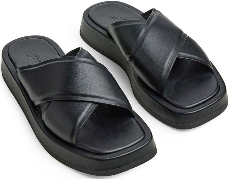 Tamaris - Gezondheidsslippers - Zwart - Leer