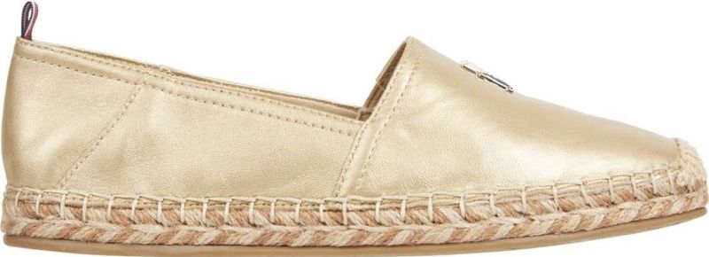 Tommy Hilfiger - Platte Espadrille - Goud - Leer - Slip-on Ontwerp