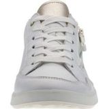 Ara - Roma - Sneakers - Wit/Platinakleur - Comfortabele Breedte - Vetersluiting