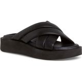 s.Oliver - Dames Slipper - Zwart - Leren Bovenwerk - Soft Foam Technologie