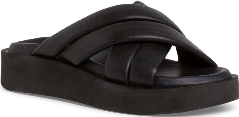 s.Oliver - Dames Slipper - Zwart - Leren Bovenwerk - Soft Foam Technologie