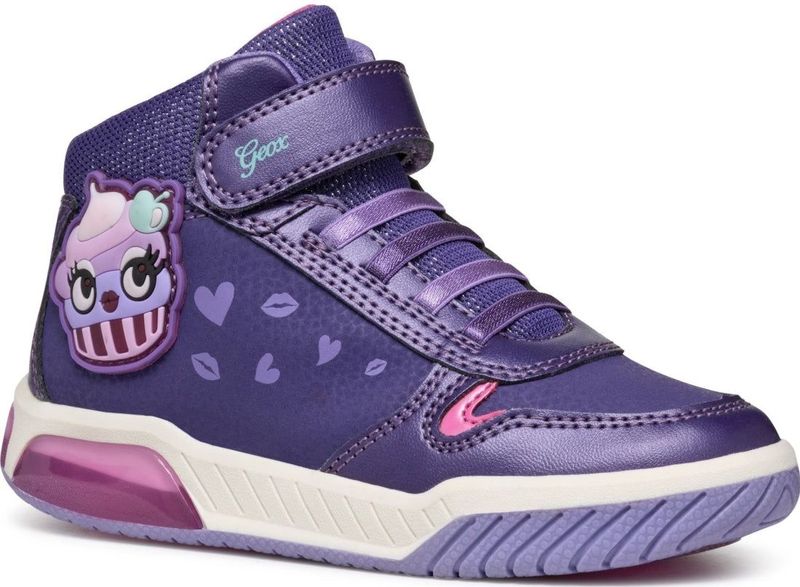 Geox - J Inek Girl C - Sneakers - Paars/Fuchsia - Leer
