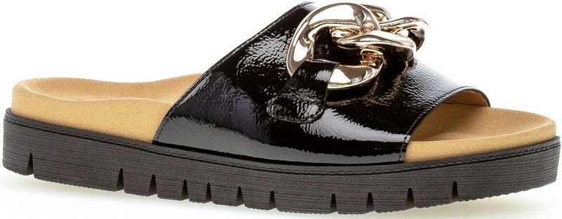 Gabor - Schoenen - Zwart - Leer - Open Slippers