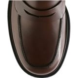 Loafers - Effen - Leer - Blokhak - Ronde Neus