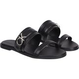 Calvin Klein - Leren Slippers - Zwart - Leer