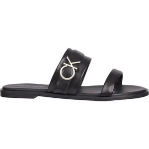 Calvin Klein - Leren Slippers - Zwart - Leer