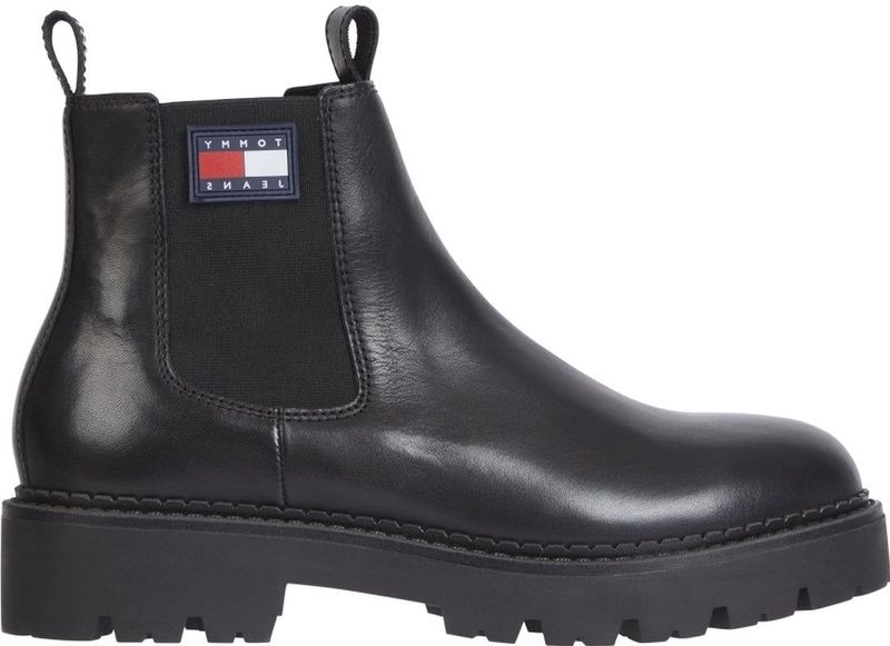 Tommy Jeans - Heritage Branding - Chelsea Boots - Zwart - Leer