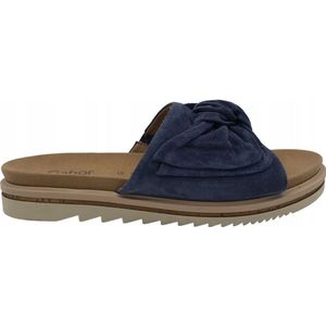 Gabor - Casual Open Slippers - Blauw - Suède