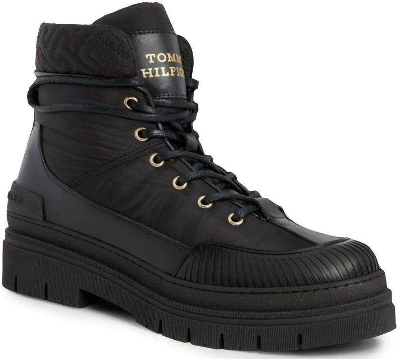 Tommy Hilfiger - Monogram - Enkellaarsjes - Zwart - Katoen/Nylon