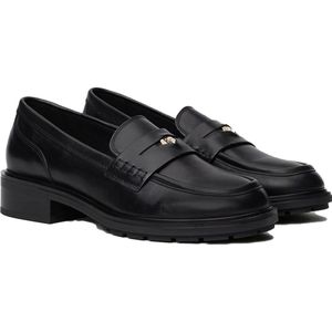Tommy Hilfiger - Half Cleat Utility - Leren Penny Loafers - Zwart