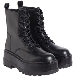 Calvin Klein - YW0YW01535 - Plateaulaarzen - Zwart - Leer - Veters