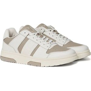 Tommy Jeans The Brooklyn Leren Sneakers Beige/Wit