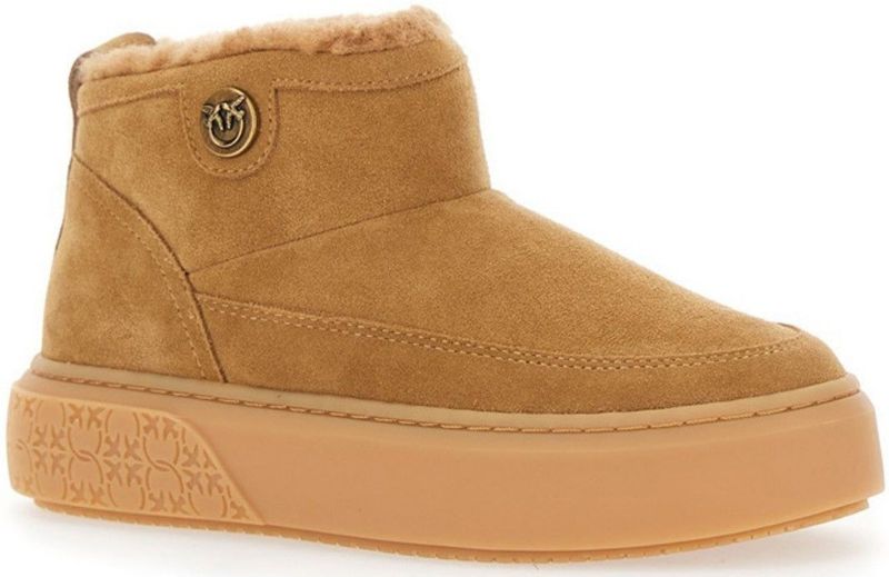 Pinko - Yoko 22 - Enkellaarsjes - Bruin - Kalfsleer