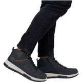 Rieker - Casual Enkelhoge Laarzen - Blauw - Synthetisch Leer - Vetersluiting