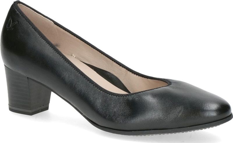 Caprice - Pumps - Zwart - Leer - Comfortabele Blokhak