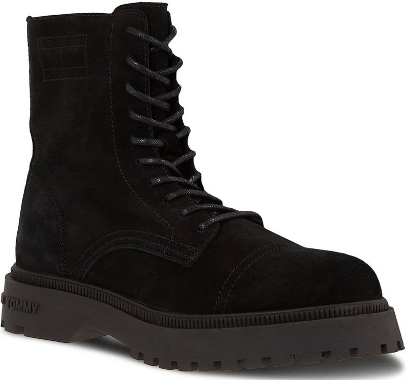 Tommy Jeans - Zwarte Casual Enkellaarzen - Heren - Suède