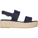 Tommy Hilfiger - MID Wedge Sandal - Espadrilles - Blauw - Katoen/Textiel - Plateauzool