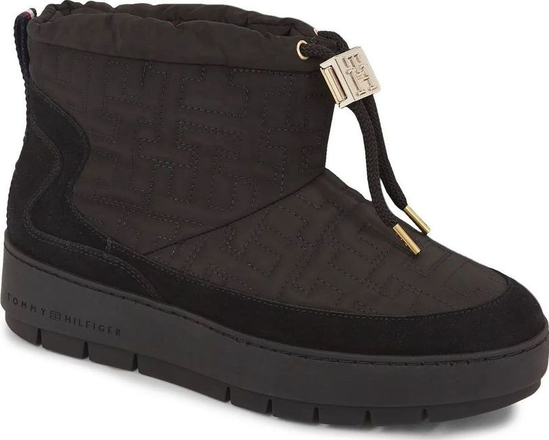 Tommy Hilfiger - Zwarte Enkellaarsjes - Suède - Dames