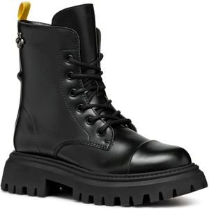 Geox - Maquin Enkellaarsjes - Zwart - Polyester