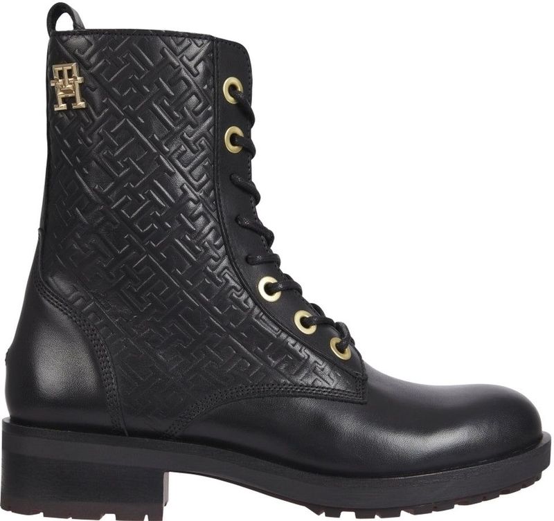 Tommy Hilfiger - thgram Biker Boot - Enkellaarsjes - Zwart - Leer