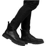 Rieker - Casual Enkelboots - Zwart - Leer - Vetersluiting