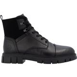 Rieker - Casual Enkelboots - Zwart - Leer - Vetersluiting