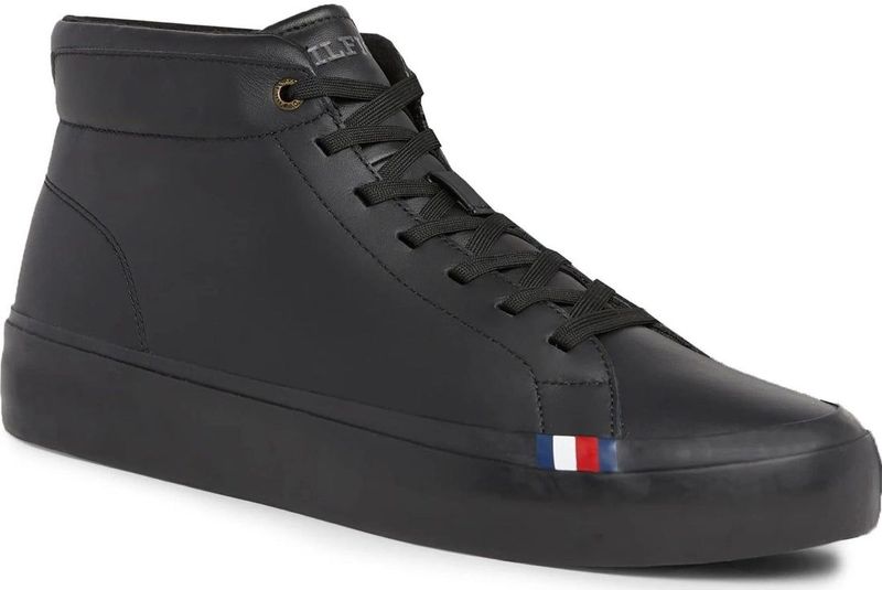 Tommy Hilfiger - Enkellaarsjes - Zwart - Leer